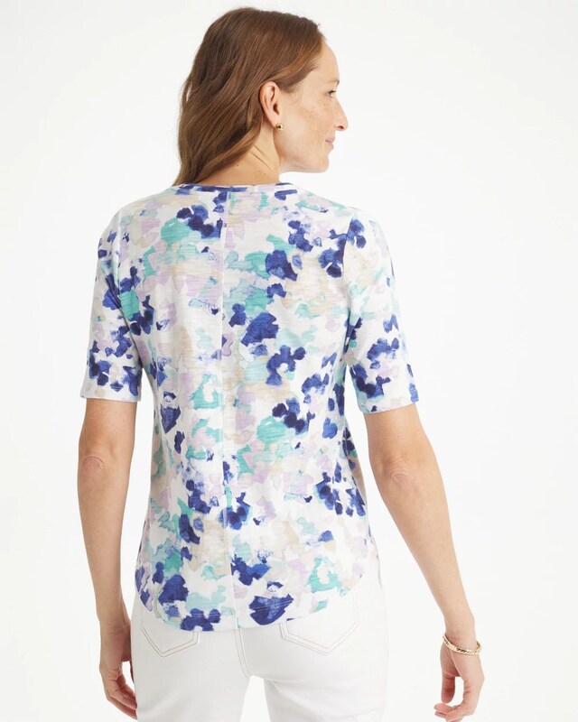 Pebbles Cotton Slub V-Neck Tee - image 3